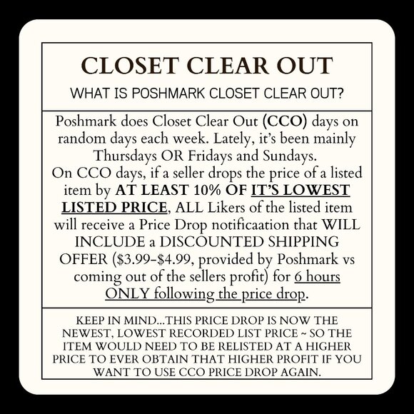 How to Take Advantage of Poshmark Closet Clear Out (CCO) Days - Picture 3 of 6